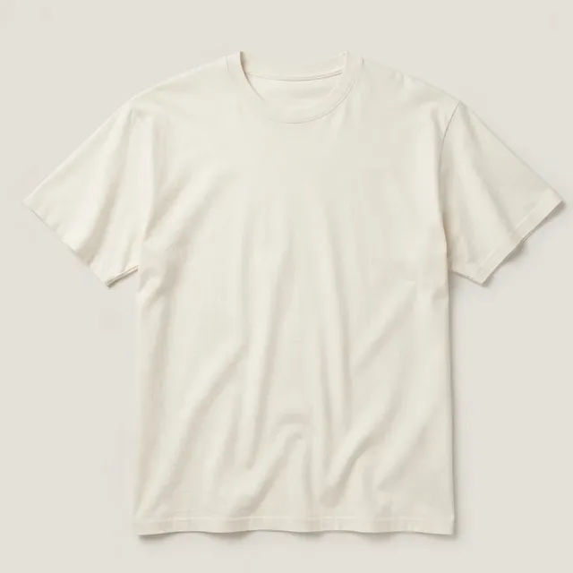 Relaxed Tee in ecru, laid flat